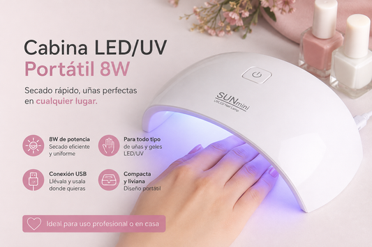 Cabina de uñas LED/UV portátil 8W
